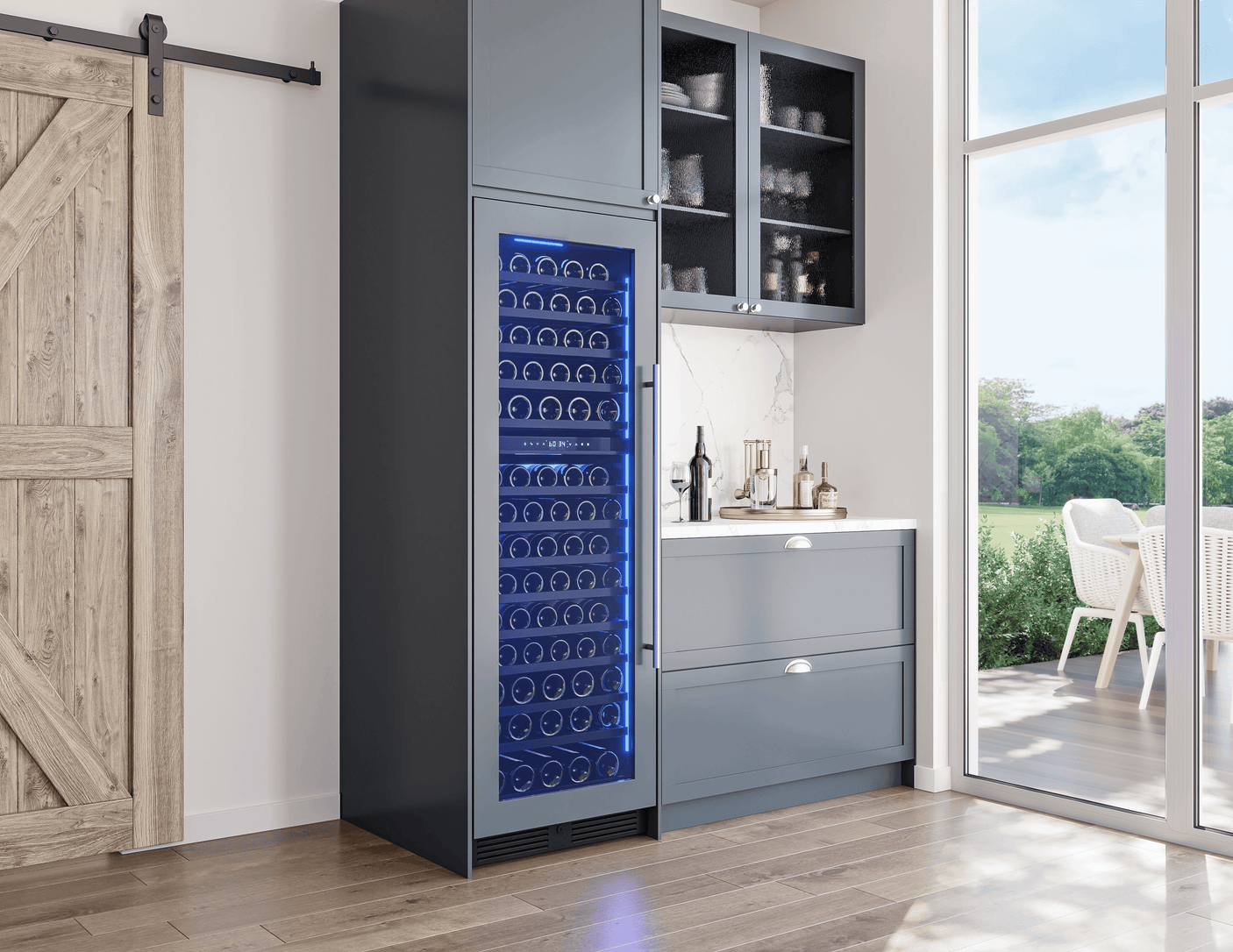 Presrv Wine Cooler, 24in Full Size, Panel Ready+Glass, Reversible Door, 2 Zone