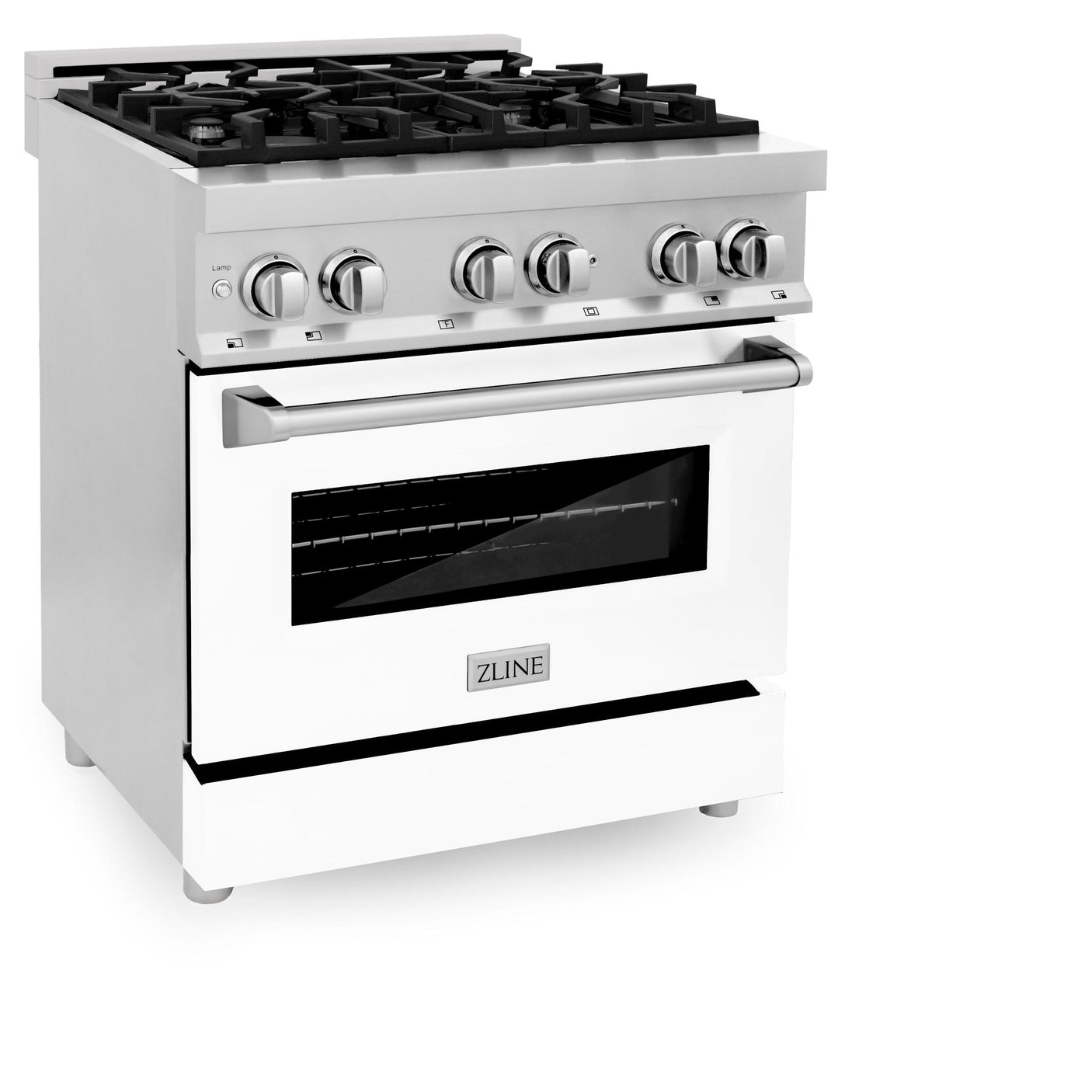 ZLINE 30 in. Dual Fuel Range with Gas Stove and Electric Oven in Stainless Steel (RA30) [Color: White Matte]