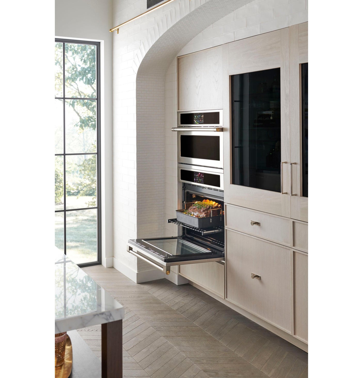 Monogram 30" Panel-Ready Integrated Glass-Door Refrigerator for Single or Dual Installation