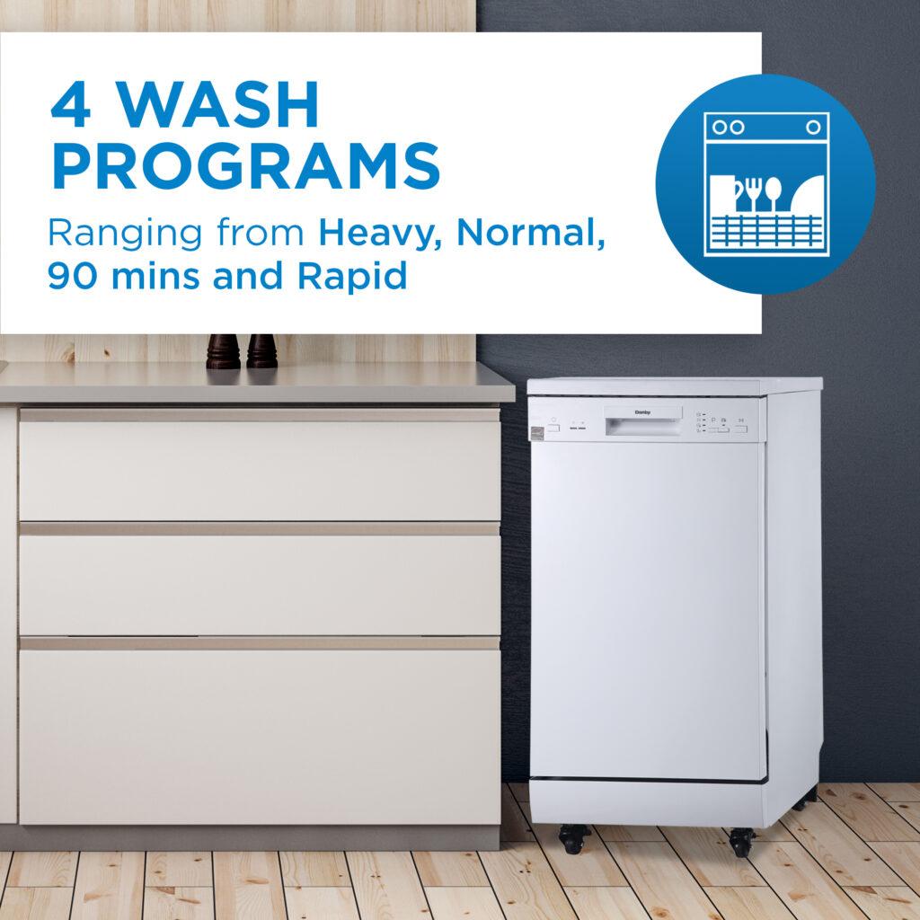 Danby 18" Wide Portable Dishwasher in White ()