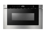 24" Built-In Microwave Drawer - Black Glass & Stainless