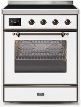 Majestic II 30 Inch Electric Freestanding Range in White with Bronze Trim