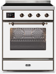 Majestic II 30 Inch Electric Freestanding Range in White with Bronze Trim