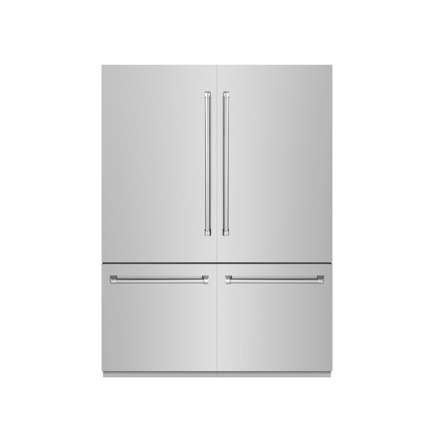 ZLINE 60 in. 32.2 cu. ft. French Door Built-In Bottom Freezer Refrigerator with Water Dispensers and Ice Makers in Stainless Steel with Graphite Gray Interior (GRBIV-304-60)