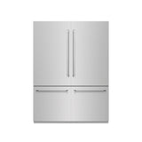 ZLINE 60 in. 32.2 cu. ft. French Door Built-In Bottom Freezer Refrigerator with Water Dispensers and Ice Makers in Stainless Steel with Graphite Gray Interior (GRBIV-304-60)