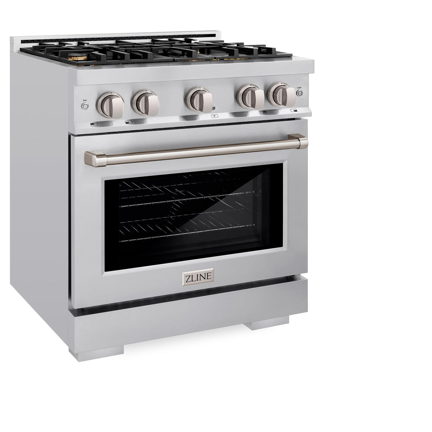 ZLINE 30 in. 4.2 cu. ft. Select Dual Fuel Range with Gas Cooktop and Electric Convection Oven in Stainless Steel with 4 Brass Burners (HDR-BR-30)