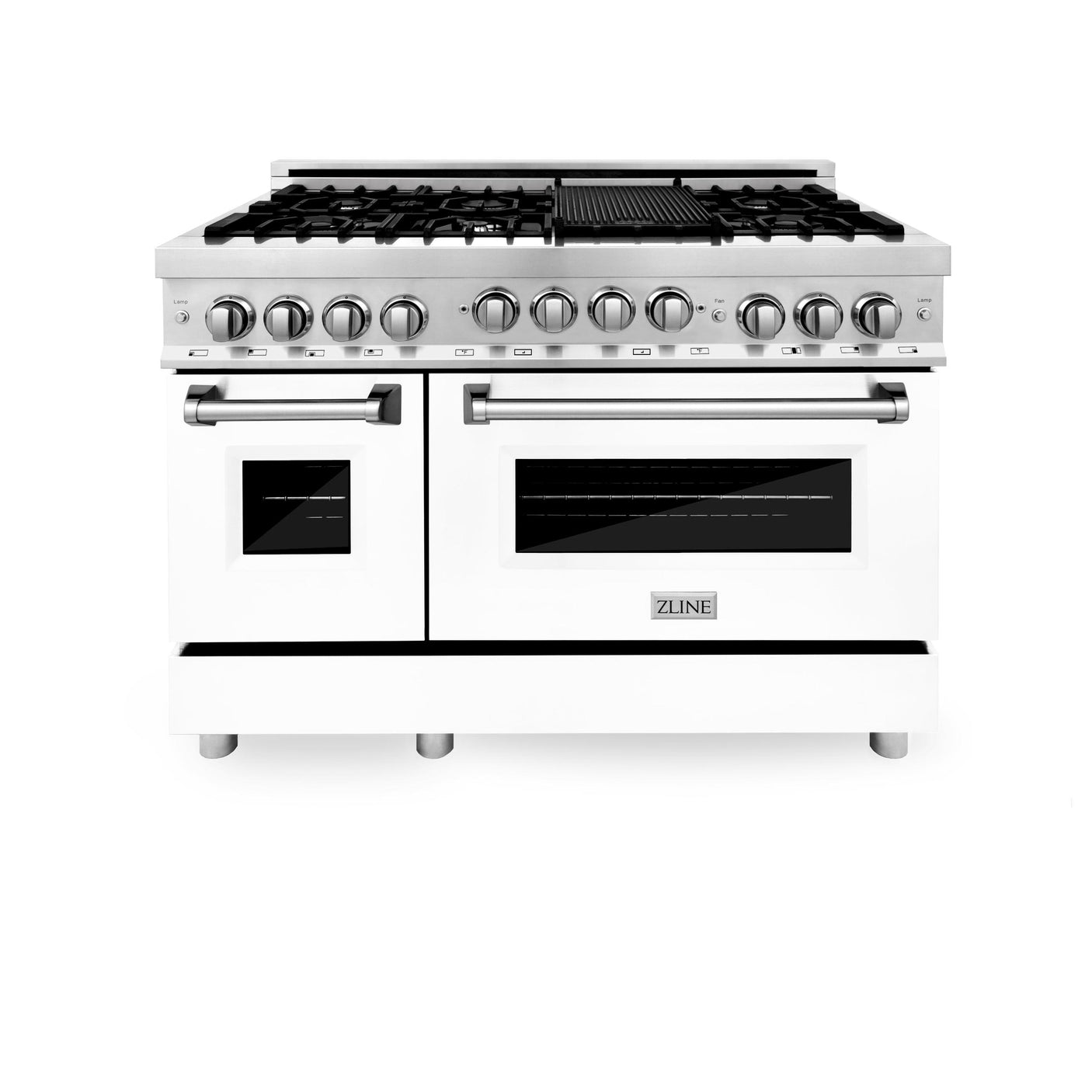 ZLINE 48" 6.0 cu. ft. Range with Gas Stove and Gas Oven in Stainless Steel (RG48) [Color: Brass Burners]