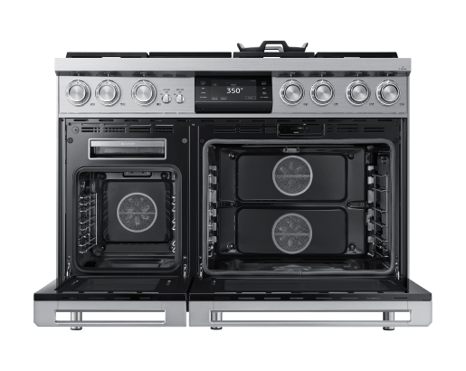 48" Pro Dual-Fuel Steam Range, Silver Stainless Steel, Natural Gas