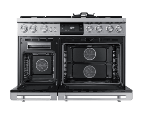 48" Pro Dual-Fuel Steam Range, Silver Stainless Steel, Natural Gas