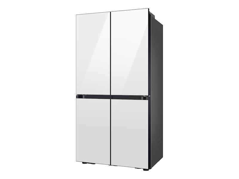 Bespoke Counter Depth 4-Door Flex™ Refrigerator (23 cu. ft.) with Beverage Center™ in White Glass - (with Customizable Door Panel Colors)