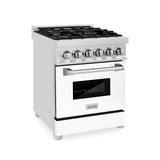 ZLINE 24 in. Professional Dual Fuel Range with Color Door Options (RA24) [Color: White Matte]