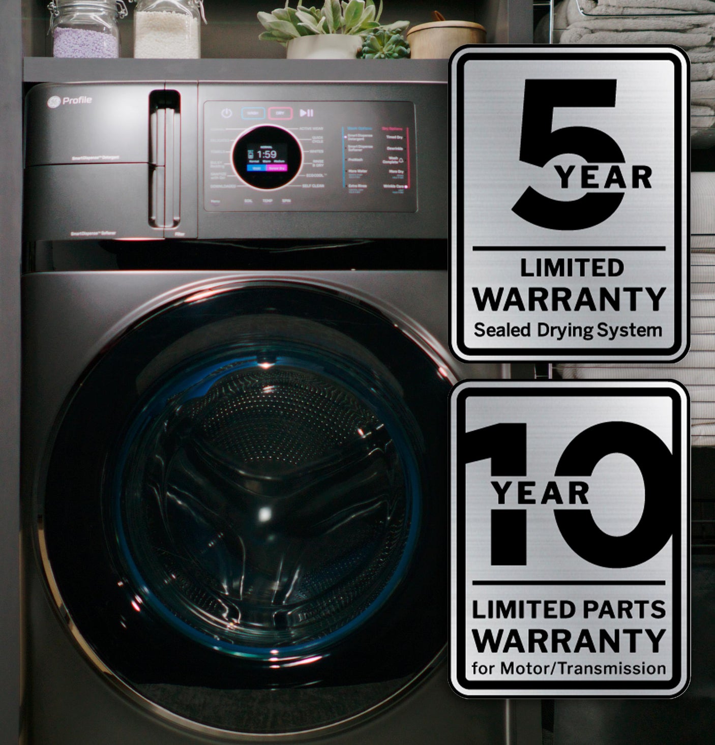 GE Profile™ ENERGY STAR® 4.6 cu. ft. Capacity UltraFast Combo with Ventless Inverter Heat Pump Technology Washer/Dryer