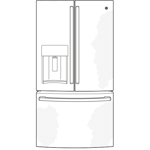 GE® ENERGY STAR® 22.1 Cu. Ft. Counter-Depth French-Door Refrigerator