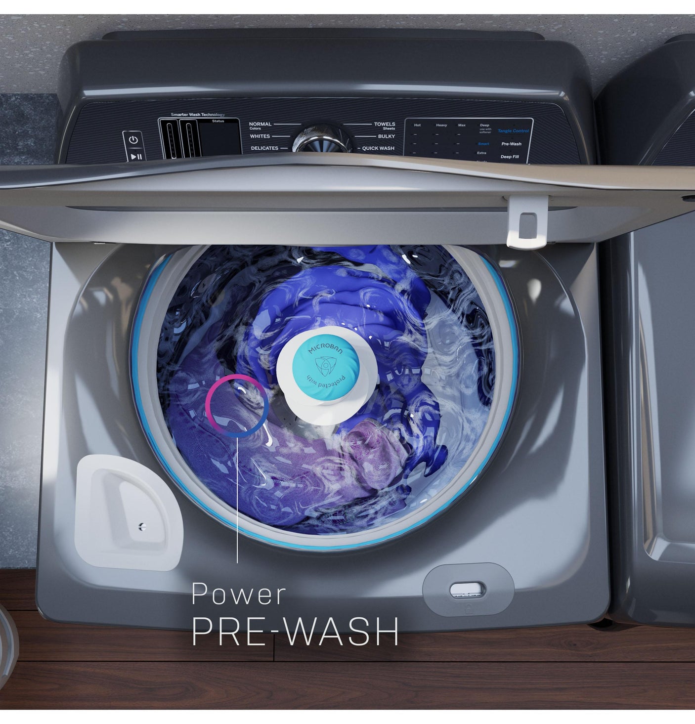 GE Profile™ ENERGY STAR® 5.3 cu. ft. Capacity Washer with Smarter Wash Technology and FlexDispense™