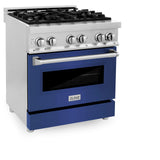 ZLINE 30 in. Dual Fuel Range with Gas Stove and Electric Oven in Stainless Steel (RA30) [Color: Blue Matte]