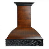 ZLINE Wooden Wall Mount Range Hood in Antigua and Walnut - Includes Dual Remote Motor (393AR-RD/RS)