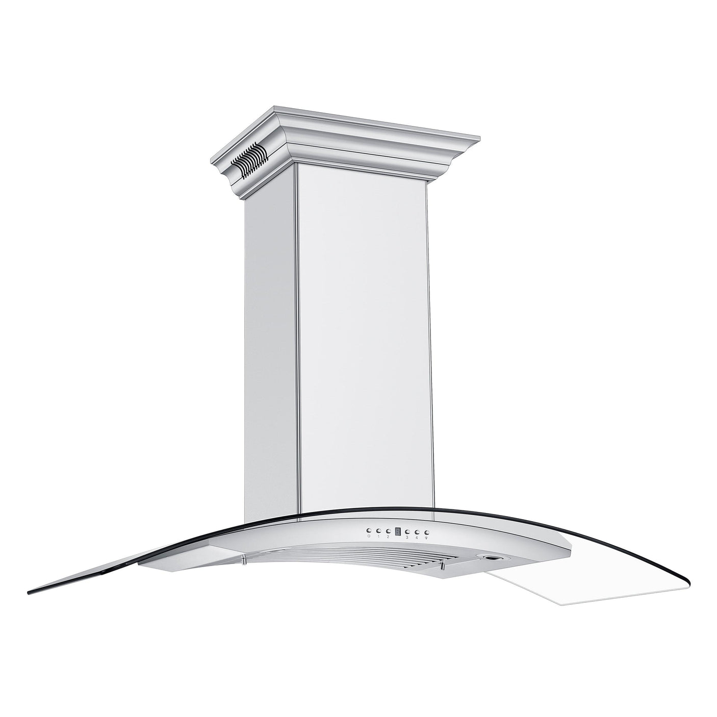 ZLINE Ducted Vent Wall Mount Range Hood in Stainless Steel with Built-in ZLINE CrownSound Bluetooth Speakers (KN4CRN-BT)