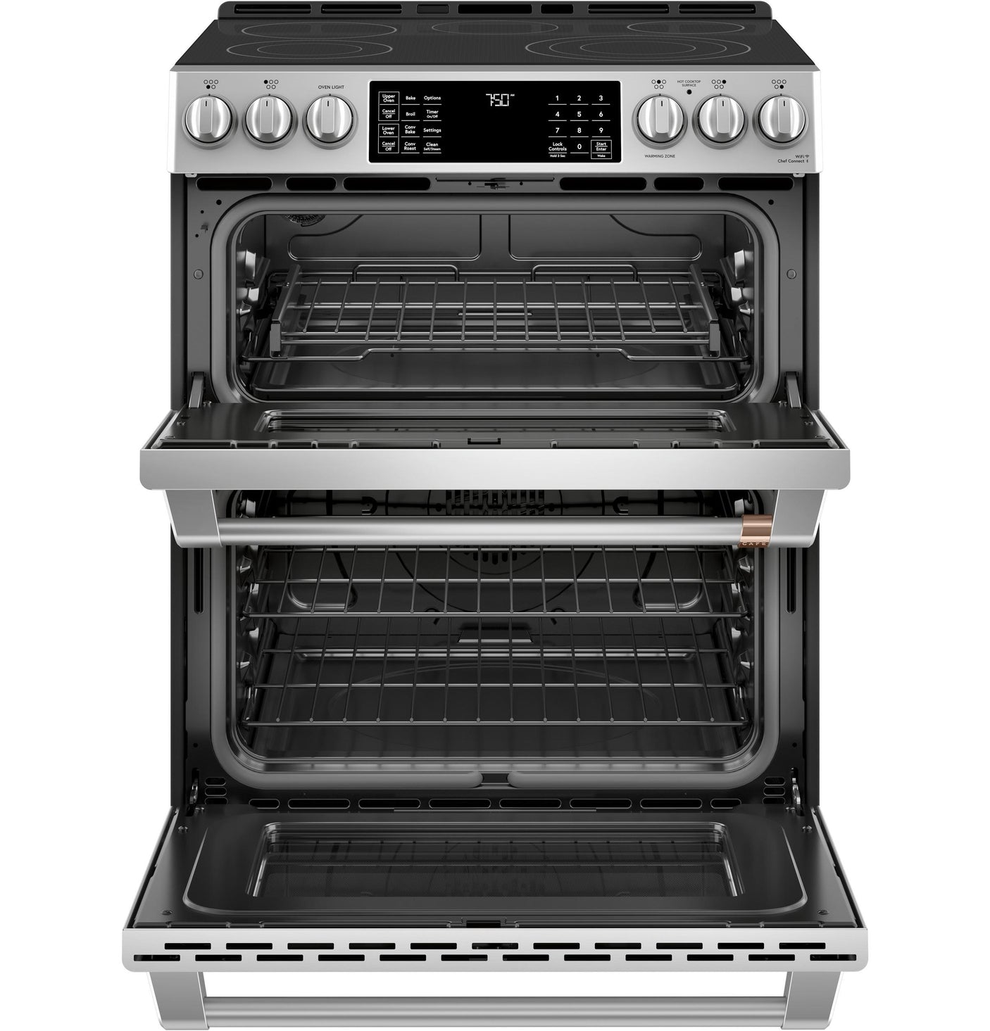 Café 30" Smart Slide-In, Front-Control, Radiant and Convection Double-Oven Range