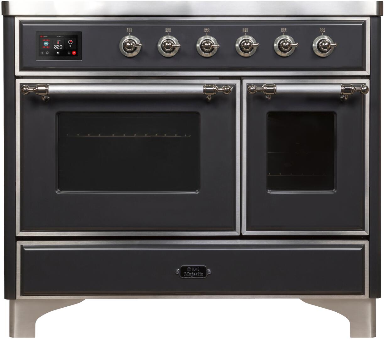 Majestic II 40 Inch Electric Freestanding Range in Matte Graphite with Chrome Trim