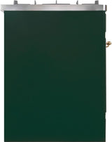 Majestic II 30 Inch Dual Fuel Natural Gas Freestanding Range in Emerald Green with Brass Trim