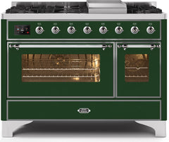 Majestic II 48 Inch Dual Fuel Liquid Propane Freestanding Range in Emerald Green with Chrome Trim