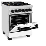 ZLINE Autograph Edition 24" 2.8 cu. ft. Dual Fuel Range with Gas Stove and Electric Oven in Stainless Steel with White Matte Door and Accents (RAZ-WM-24) [Color: Matte Black]