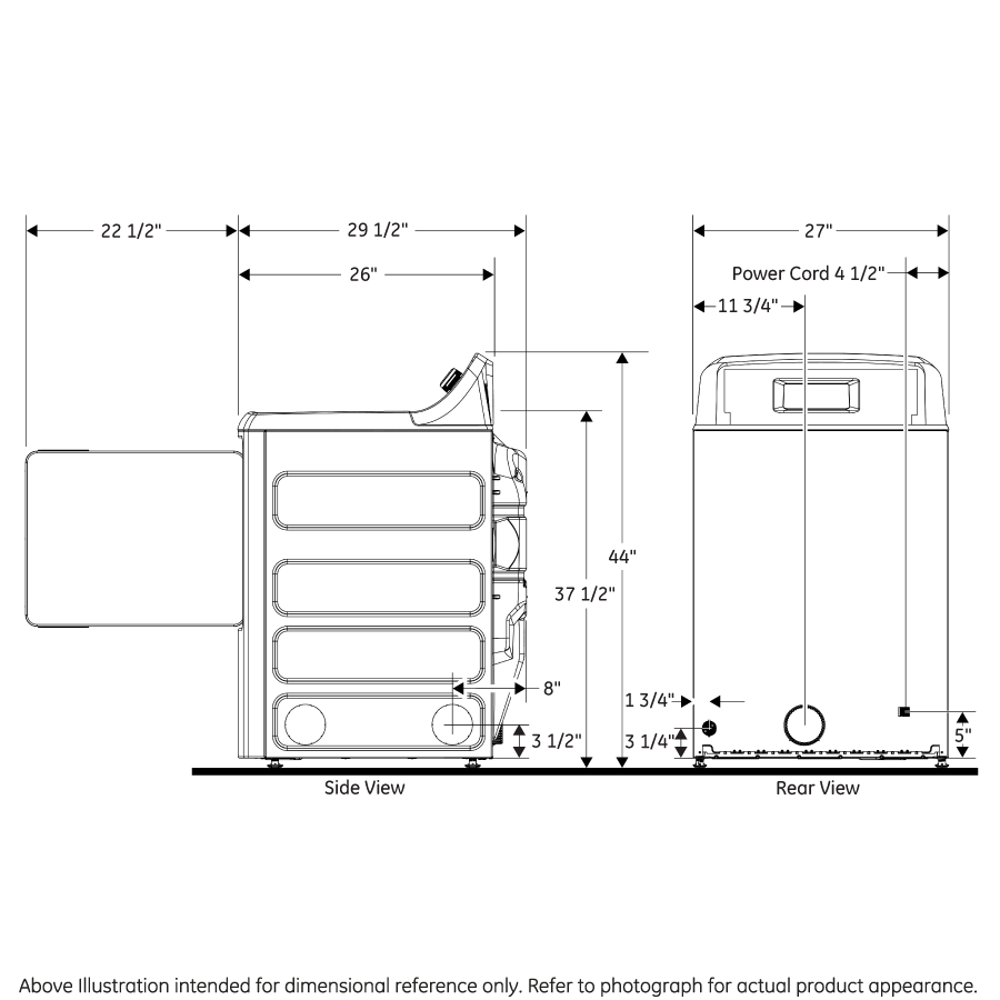 GE 6.2 cu. ft. Capacity Gas&#x00A0;Dryer&#x00A0;with Up To 120 ft. Venting&#x200B; and 5-yr Limited Warranty&#x200B;