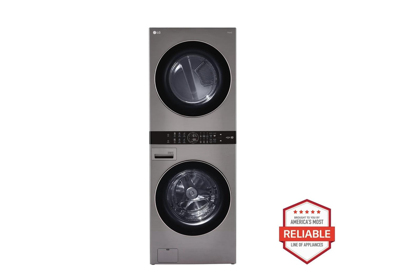 Single Unit Front Load LG WashTower™ with Center Control™ 4.5 cu. ft. Washer and 7.4 cu. ft. Gas Dryer