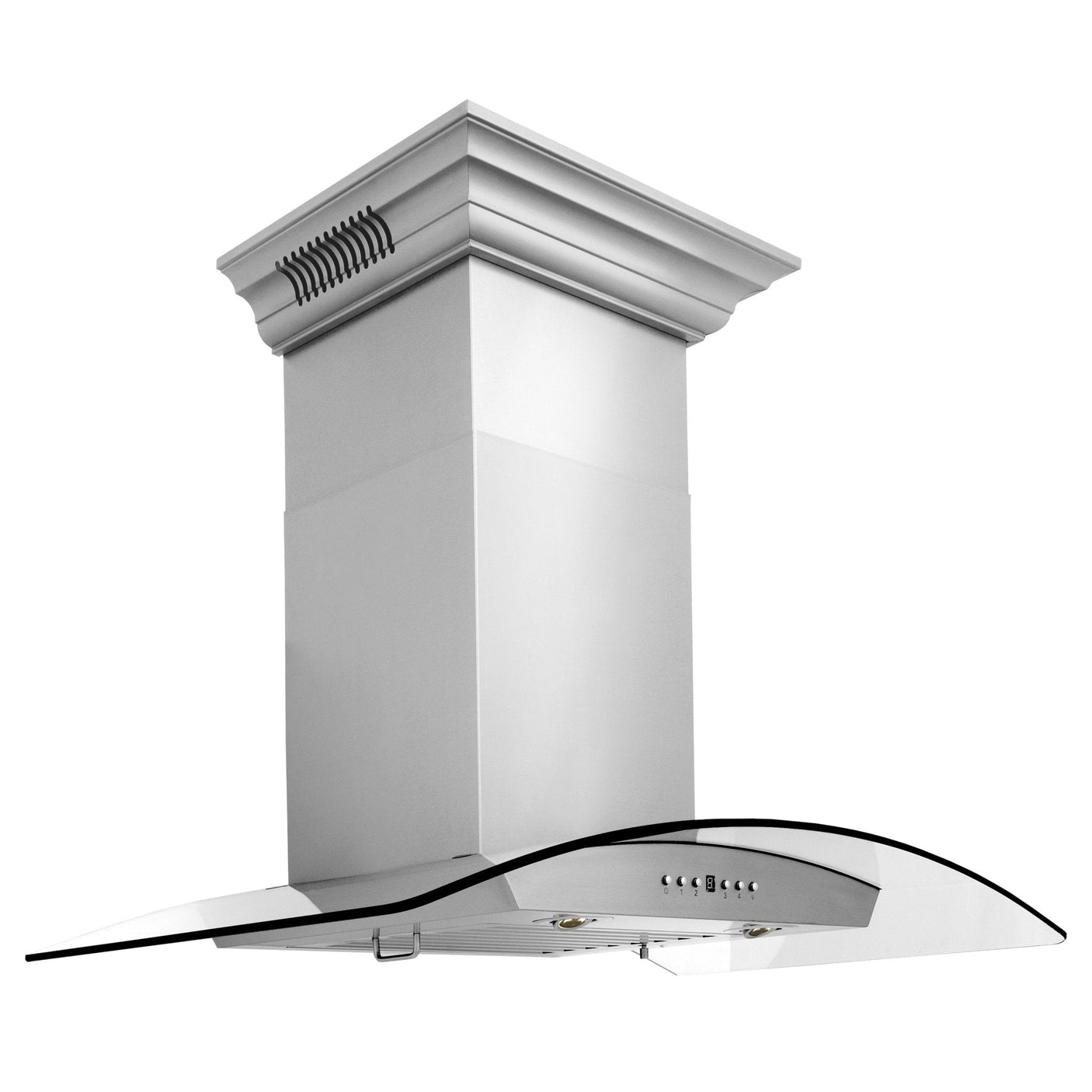 ZLINE Wall Mount Range Hood in Stainless Steel with Built-in ZLINE CrownSound Bluetooth Speakers (KZCRN-BT)