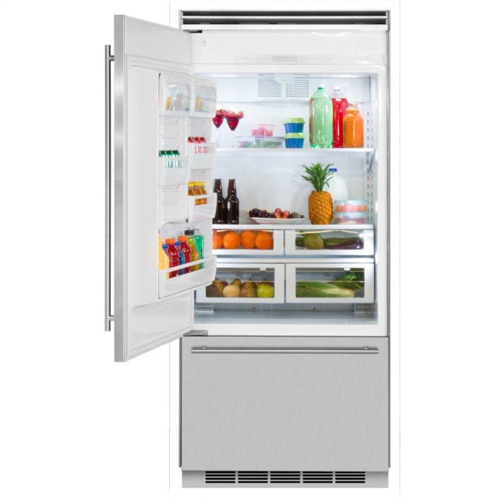 Marvel Professional Built-In 36" Bottom Freezer Refrigerator - Panel-Ready Solid Overlay Door - Left Hinge*