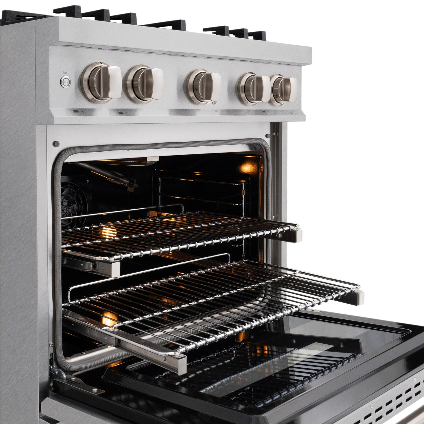 ZLINE 30 in. 4.2 cu. ft. Classic Gas Range with Convection Gas Oven in DuraSnow' Stainless Steel with 4 Brass Burners (CGRS-BR-30)