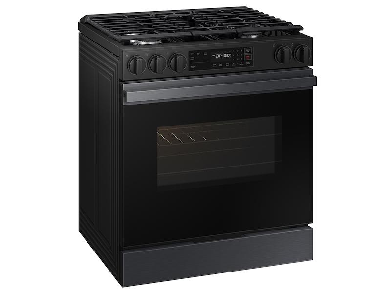 Bespoke 6.0 cu. ft. Smart Slide-In Gas Range with Precision Knobs in Matte Black Steel