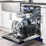 ZLINE 24" Tallac Series 3rd Rack Dishwasher with Traditional Handle, 51dBa (DWV-24) [Color: Blue Gloss]