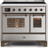 Majestic II 40 Inch Electric Freestanding Range in Stainless Steel with Bronze Trim