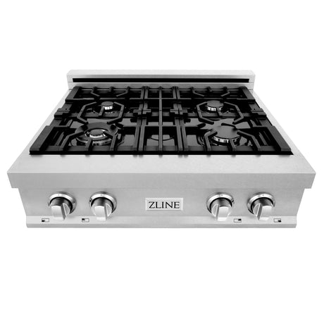 ZLINE 30" Porcelain Gas Stovetop in Fingerprint Resistant Stainless Steel with 4 Gas Burners (RTS-30) [Color: DuraSnow Stainless Steel]