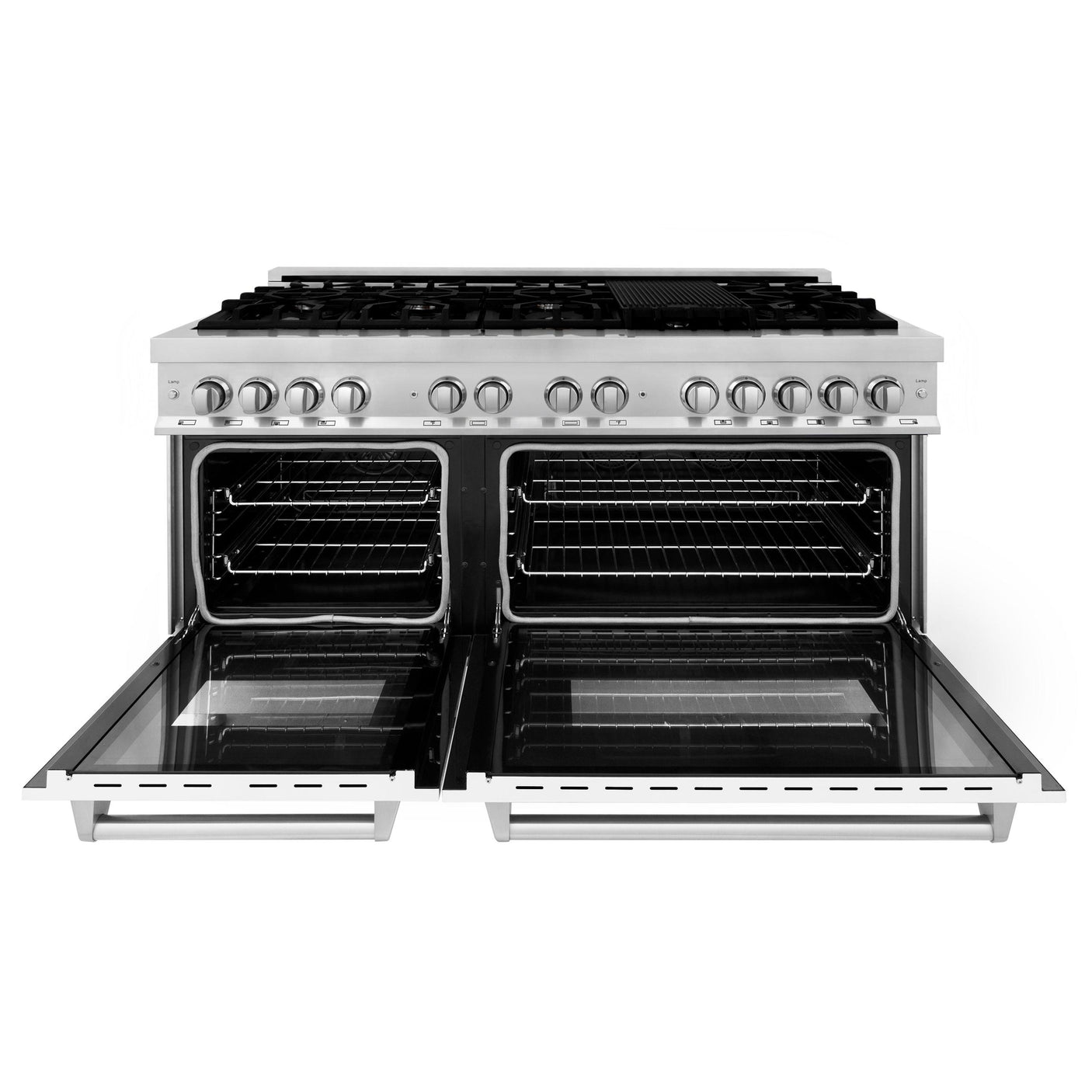 ZLINE 60 in. 7.4 cu. ft. Dual Fuel Range with Gas Stove and Electric Oven in Stainless Steel with Color Options (RA60) [Color: White Matte]