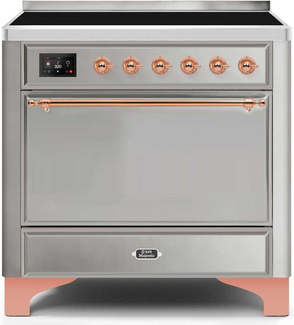 Majestic II 36 Inch Electric Freestanding Range in Stainless Steel with Copper Trim