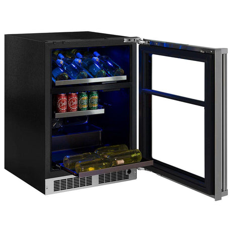 24-In Professional Built-In Dual Zone Wine And Beverage Center with Door Style - Stainless Steel Frame Glass, Door Swing - Right