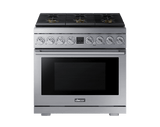 Transitional 36" Dual-Fuel Range, Silver Stainless Steel, Natural Gas/Liquid Propan