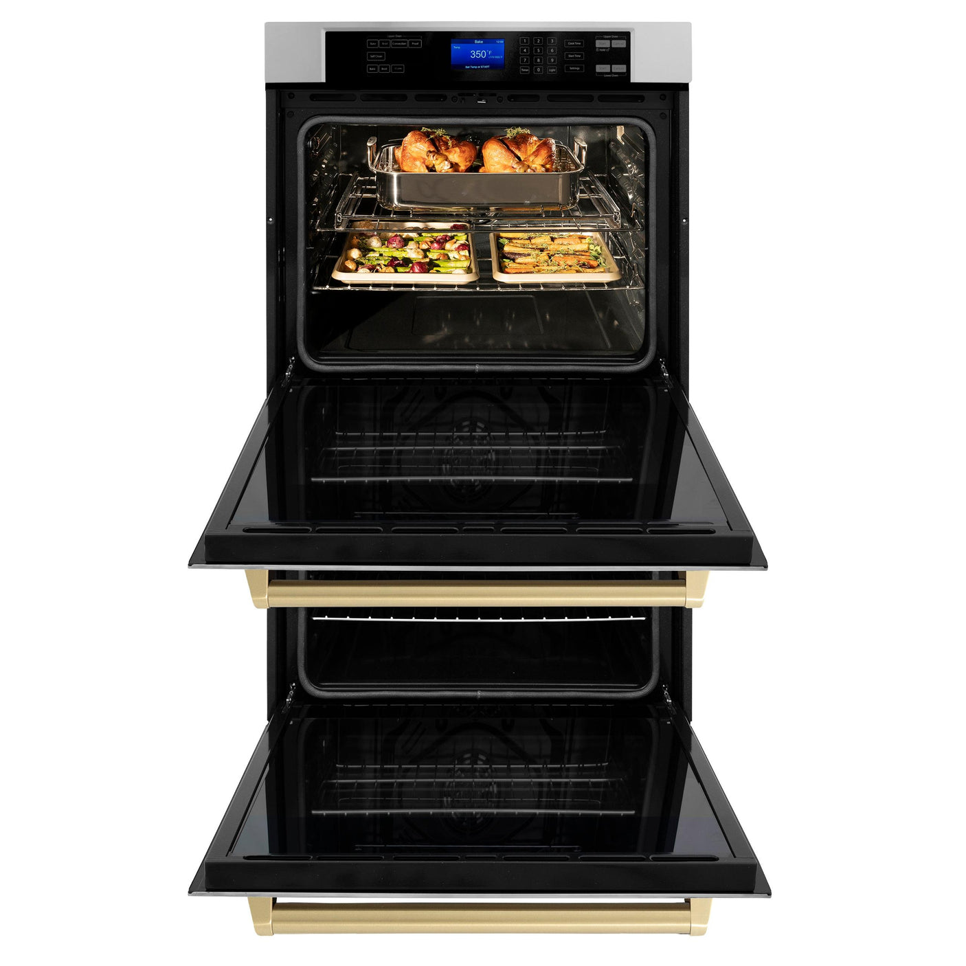 ZLINE 30" Autograph Edition Double Wall Oven with Self Clean and True Convection in Stainless Steel (AWDZ-30) [Color: Champagne Bronze]