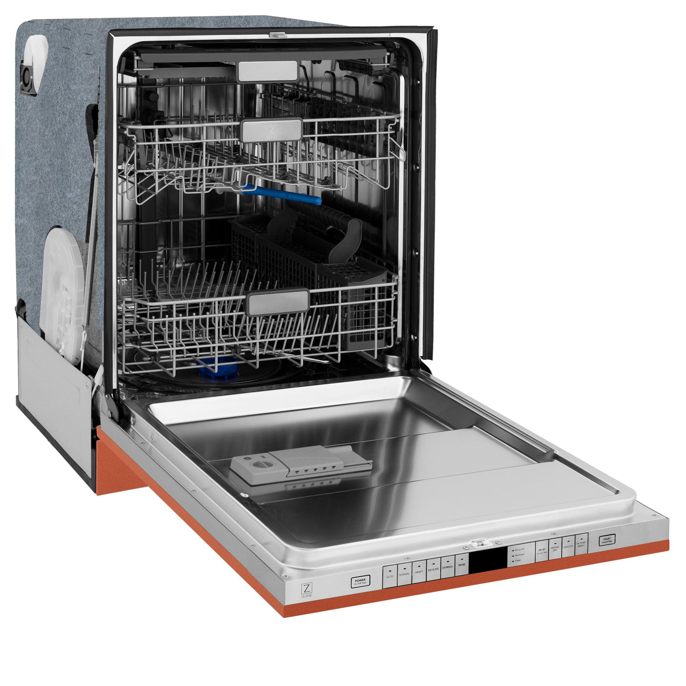 ZLINE 24" Monument Series 3rd Rack Top Touch Control Dishwasher with Stainless Steel Tub, 45dBa (DWMT-24) [Color: Copper]