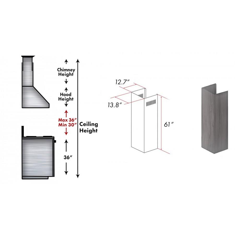 ZLINE 61" Wooden Chimney Extension for Ceilings up to 12.5 ft. (321GG-E)