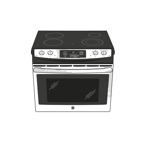 GE® 30" Drop-In Electric Range