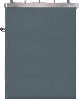 Majestic II 30 Inch Dual Fuel Natural Gas Freestanding Range in Blue Grey with Bronze Trim