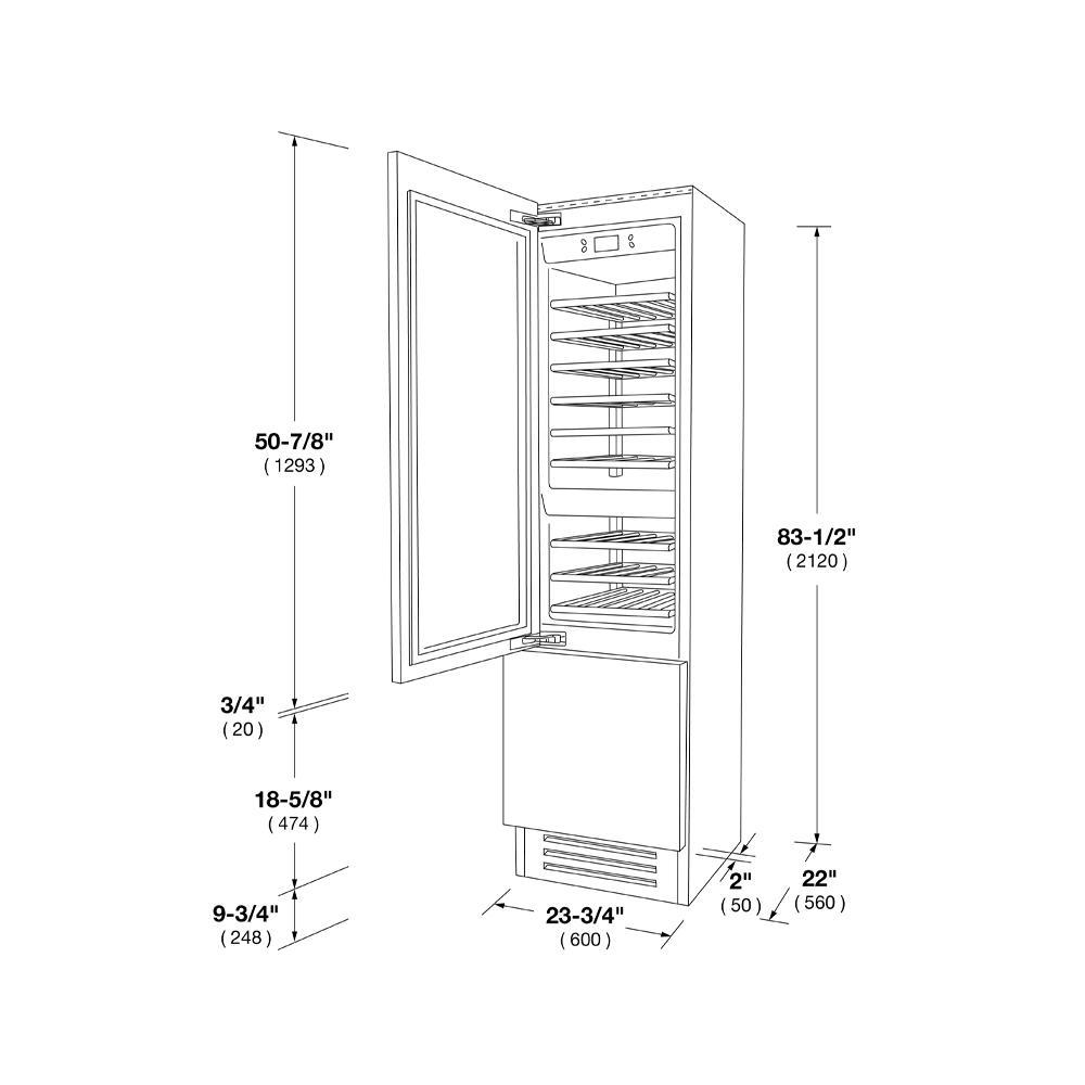 24" OVERLAY BUILT-IN WINE CELLAR - LEFT DOOR