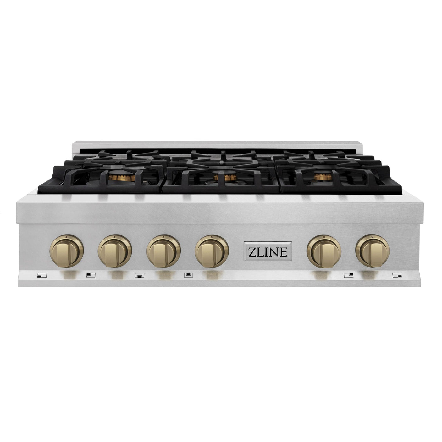 ZLINE Autograph Edition 36" Porcelain Rangetop with 6 Gas Burners in Fingerprint Resistant Stainless Steel and Champagne Bronze Accents (RTSZ-36-CB) [Color: Champagne Bronze]