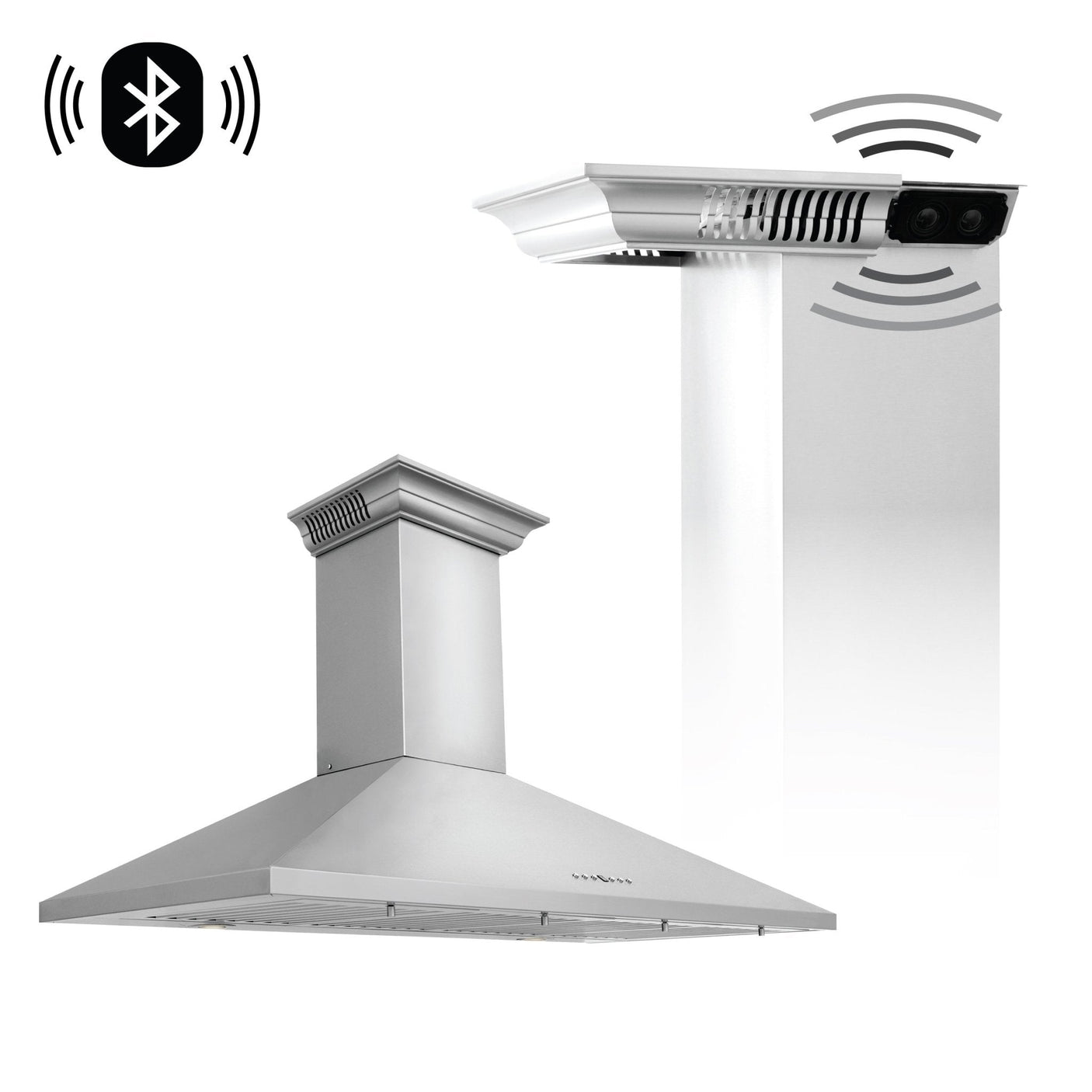 ZLINE 30 in. Ducted Vent Wall Mount Range Hood in Stainless Steel with Built-in ZLINE CrownSound Bluetooth Speakers (KL2CRN-BT)