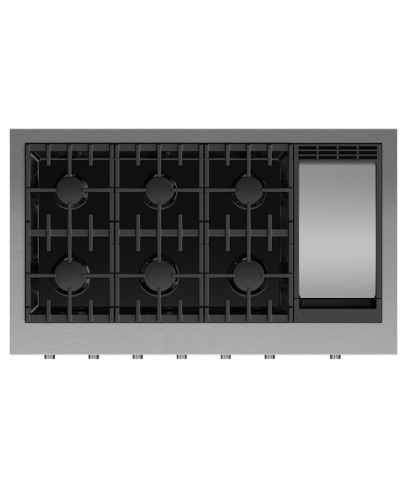 48" Series 9 6 Burner Gas with Griddle Rangetop