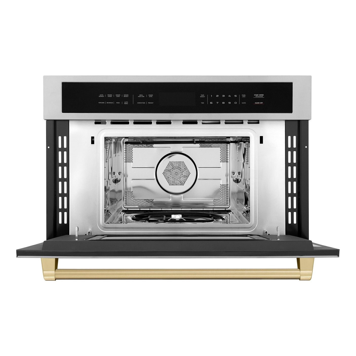 ZLINE Autograph Edition 30? 1.6 cu ft. Built-in Convection Microwave Oven in Stainless Steel and Champagne Bronze Accents (MWOZ-30-CB)