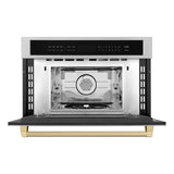 ZLINE Autograph Edition 30? 1.6 cu ft. Built-in Convection Microwave Oven in Stainless Steel and Champagne Bronze Accents (MWOZ-30-CB)